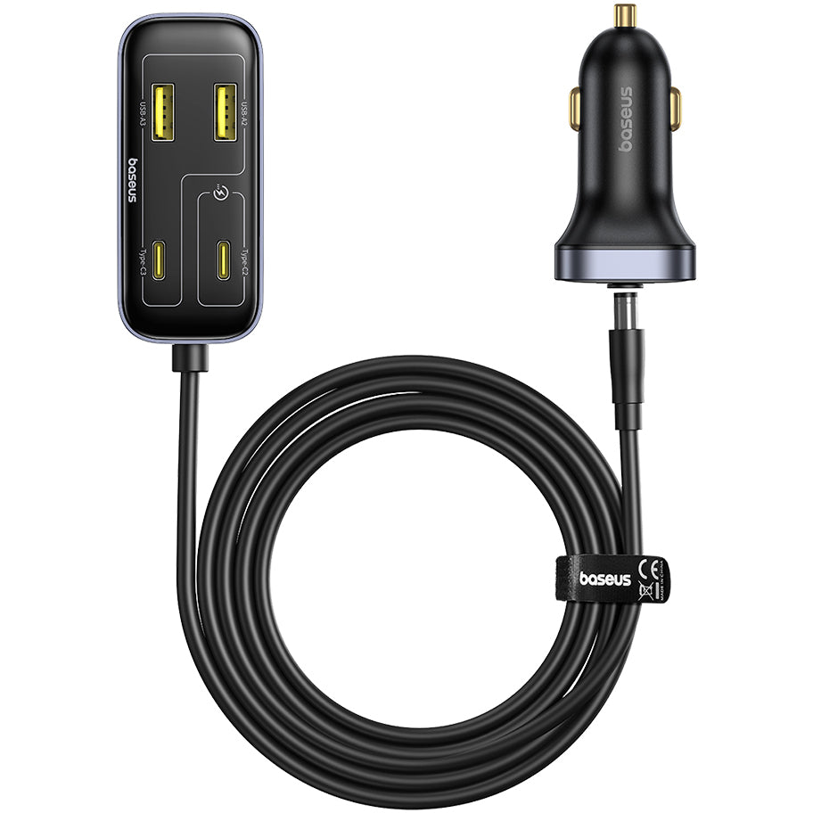 Φορτιστής Αυτοκινήτου Baseus BackseatPal L1, 110W, 3A, 3 x USB-A - 3 x USB-C, Μαύρος C00081100121-00