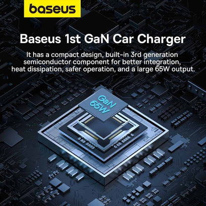 Φορτιστής Αυτοκινήτου Baseus Golden Contactor Pro, 65W, 3A, 1 x USB-A - 2 x USB-C, Γκρι C00035202841-00
