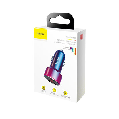 Φορτιστής Αυτοκινήτου Baseus Magic Display Series, 45W, 5A, 1 x USB-A - 1 x USB-C, Πολύχρωμος CCMLC20C-09