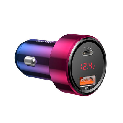 Φορτιστής Αυτοκινήτου Baseus Magic Display Series, 45W, 5A, 1 x USB-A - 1 x USB-C, Πολύχρωμος CCMLC20C-09