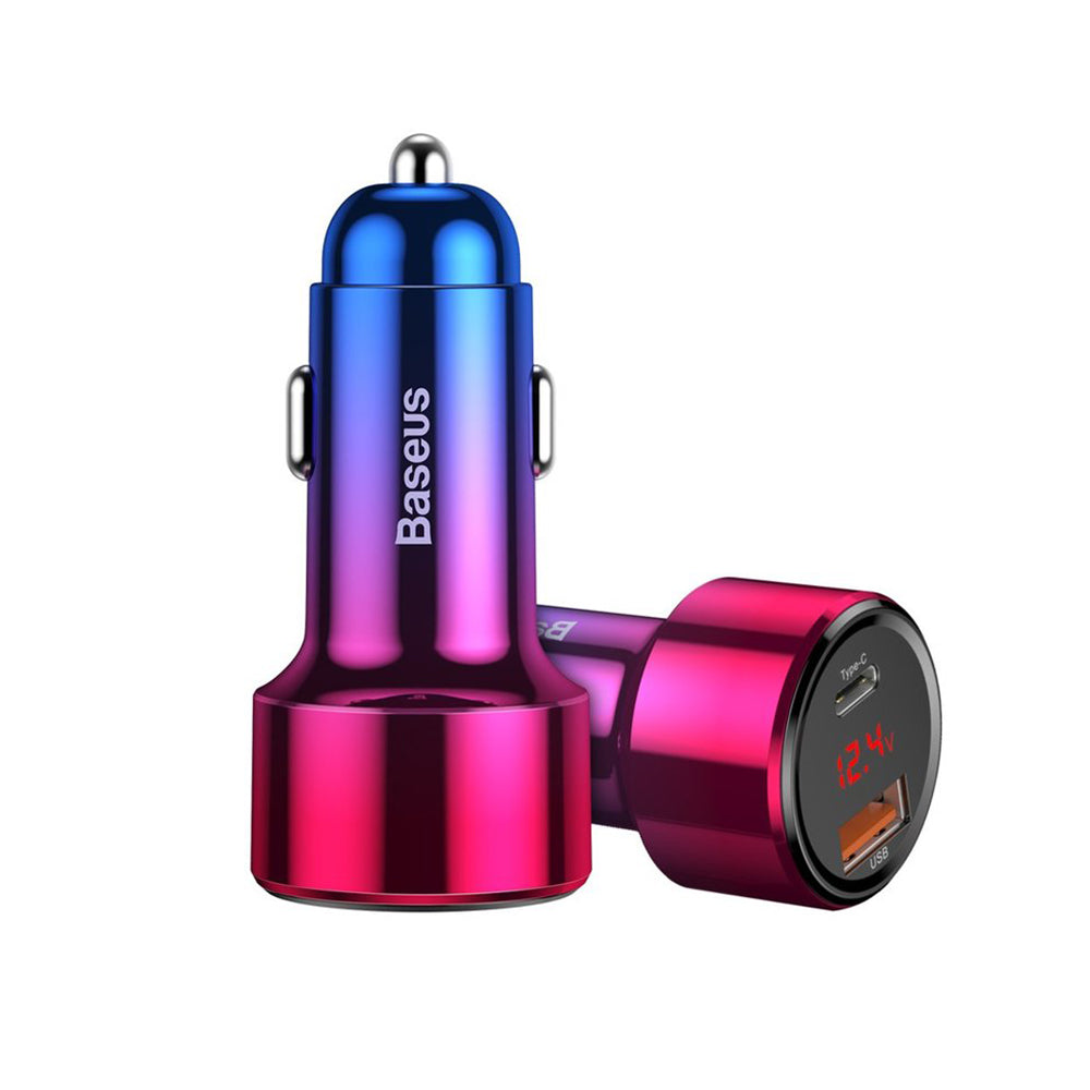 Φορτιστής Αυτοκινήτου Baseus Magic Display Series, 45W, 5A, 1 x USB-A - 1 x USB-C, Πολύχρωμος CCMLC20C-09