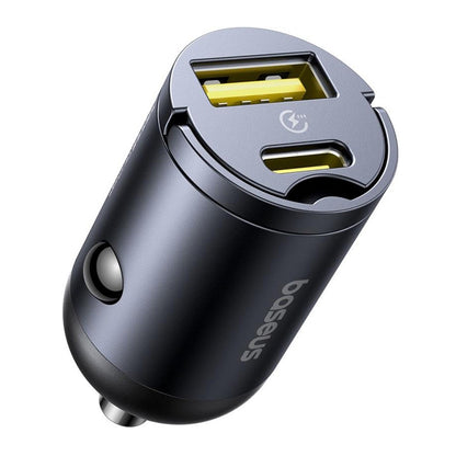 Φορτιστής Αυτοκινήτου Baseus Tiny Star, 30W, 3A, 1 x USB-A - 1 x USB-C, Μαύρος, Επανασυσκευασμένος C00035001121-02