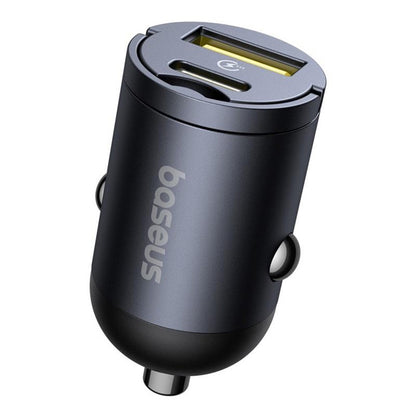 Φορτιστής Αυτοκινήτου Baseus Tiny Star, 30W, 3A, 1 x USB-A - 1 x USB-C, Μαύρος, Επανασυσκευασμένος C00035001121-02