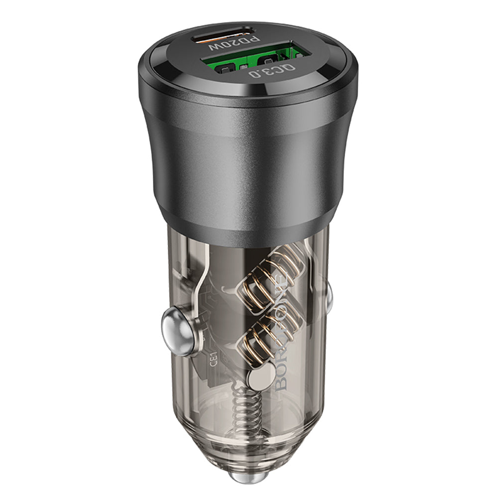 Φορτιστής Αυτοκινήτου Borofone BZ25 Journey, 38W, 3A, 1 x USB-A - 1 x USB-C, Μαύρο