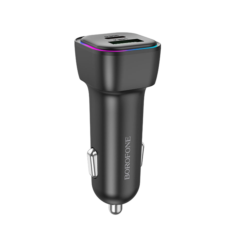 Φορτιστής Αυτοκινήτου Borofone BZ28A Trophie, 30W, 3A, 1 x USB-A - 1 x USB-C, Μαύρο