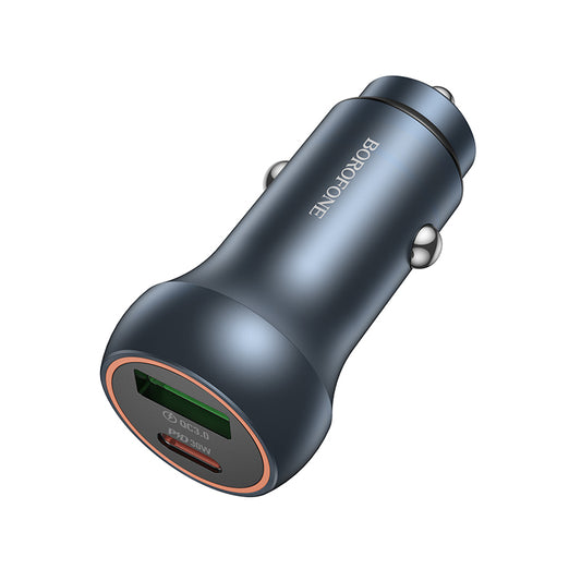 Φορτιστής Αυτοκινήτου Borofone BZ32B Fresh, 48W, 3A, 1 x USB-A - 1 x USB-C, Γκρι