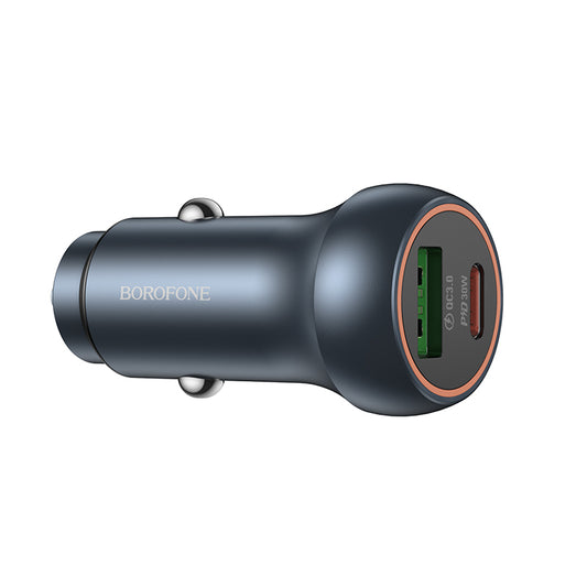 Φορτιστής Αυτοκινήτου Borofone BZ32B Fresh, 48W, 3A, 1 x USB-A - 1 x USB-C, Γκρι