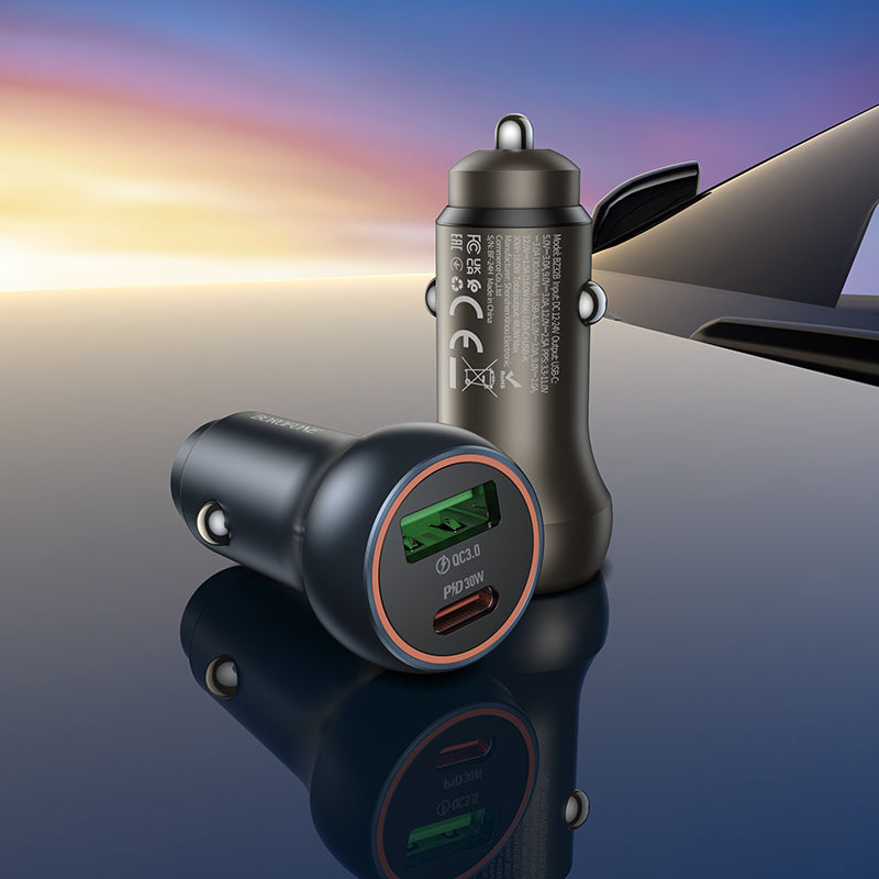 Φορτιστής Αυτοκινήτου Borofone BZ32B Fresh, 48W, 3A, 1 x USB-A - 1 x USB-C, Γκρι