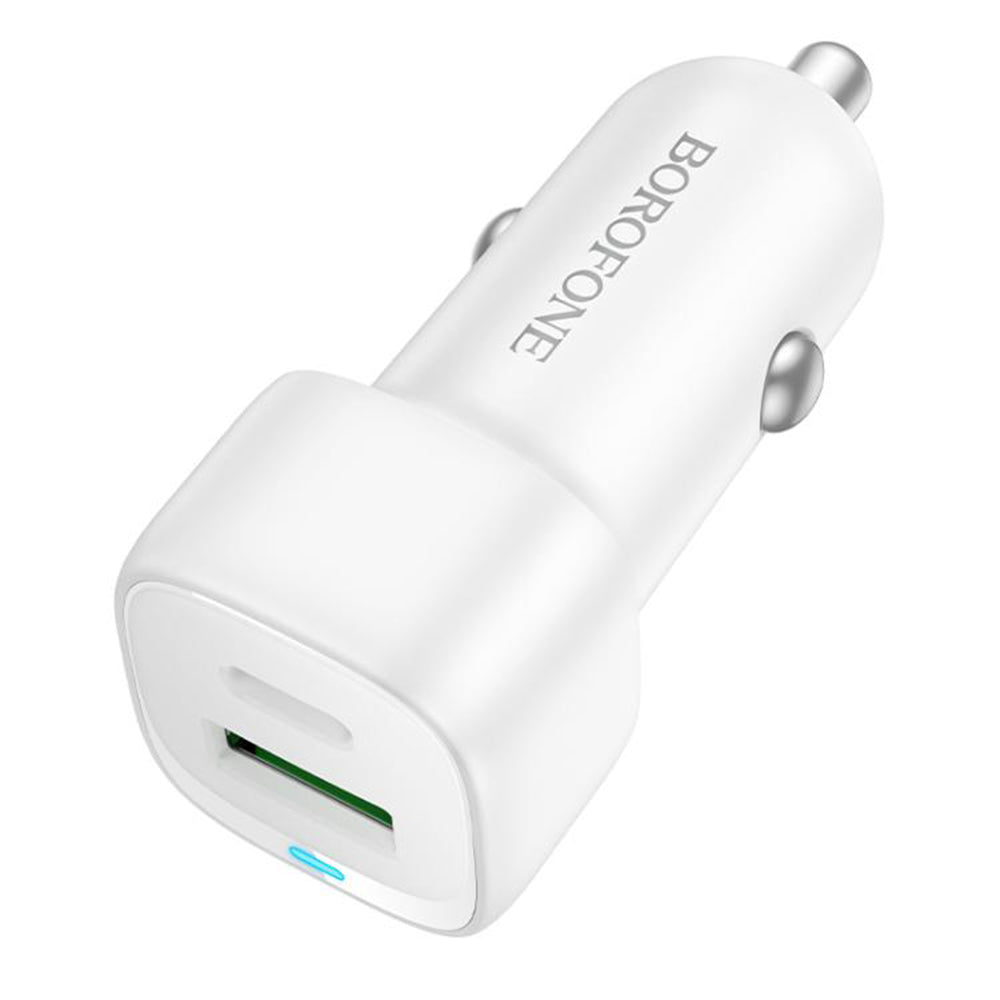 Φορτιστής Αυτοκινήτου Borofone BZ34B Cloud, 20W, 3A, 1 x USB-A - 1 x USB-C, Λευκό