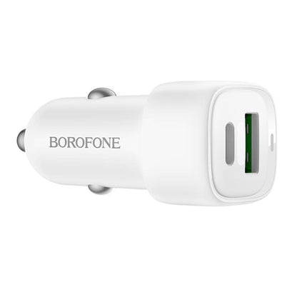 Φορτιστής Αυτοκινήτου Borofone BZ34B Cloud, 20W, 3A, 1 x USB-A - 1 x USB-C, Λευκό