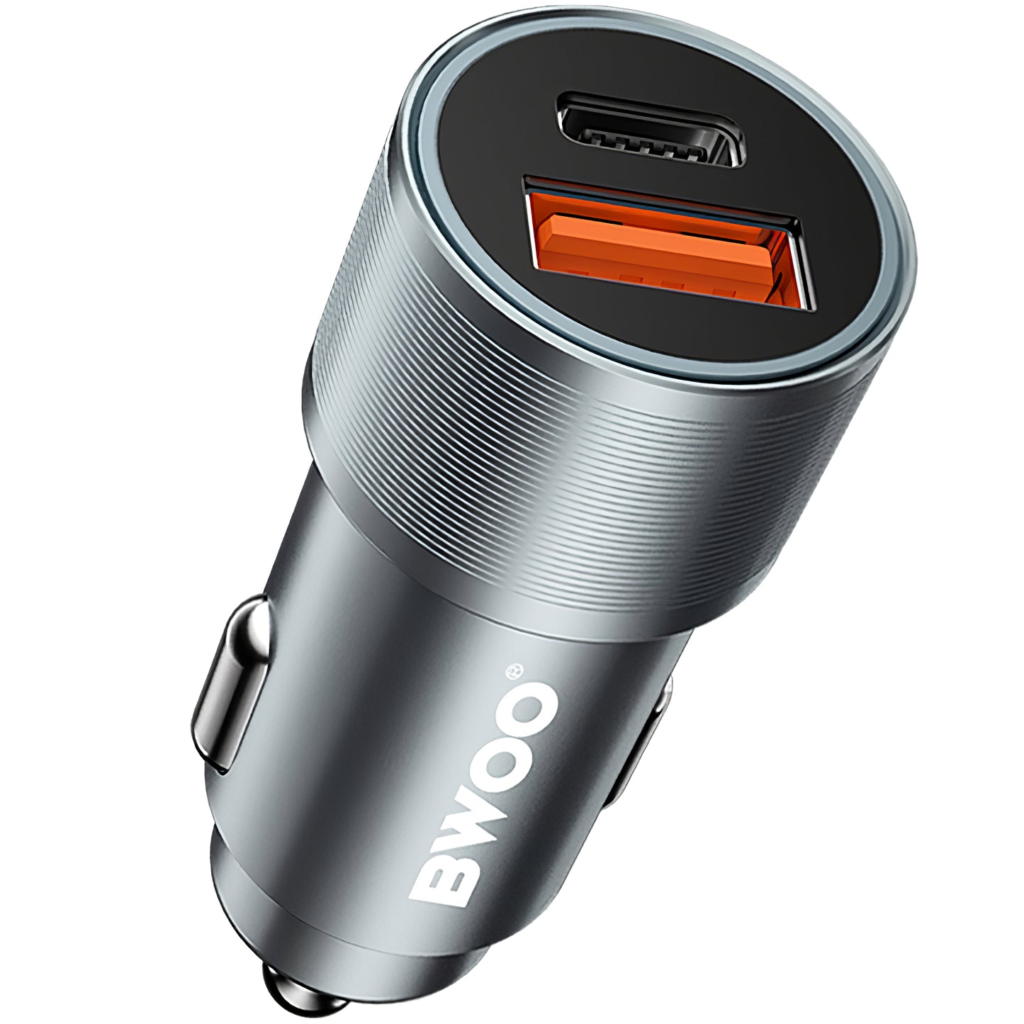 Φορτιστής αυτοκινήτου BWOO BO-CC73, 38W, 3A, 1 x USB-A - 1 x USB-C, Ασημί 