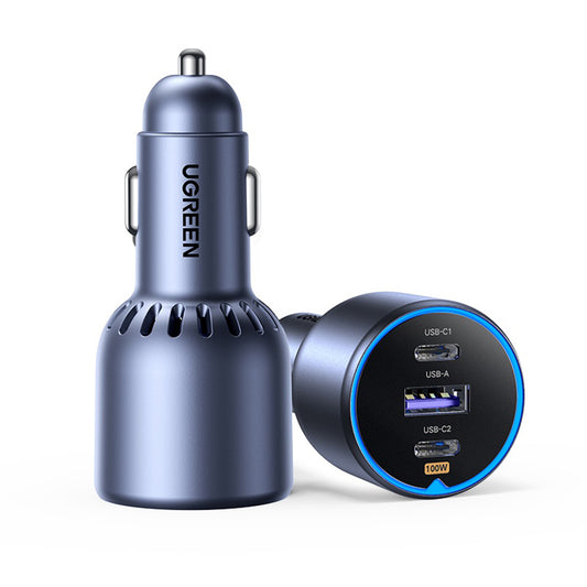 Φορτιστής Αυτοκινήτου με Καλώδιο USB-C UGREEN EC705, 130W, 5A, 1 x USB-A - 2 x USB-C, Γκρι