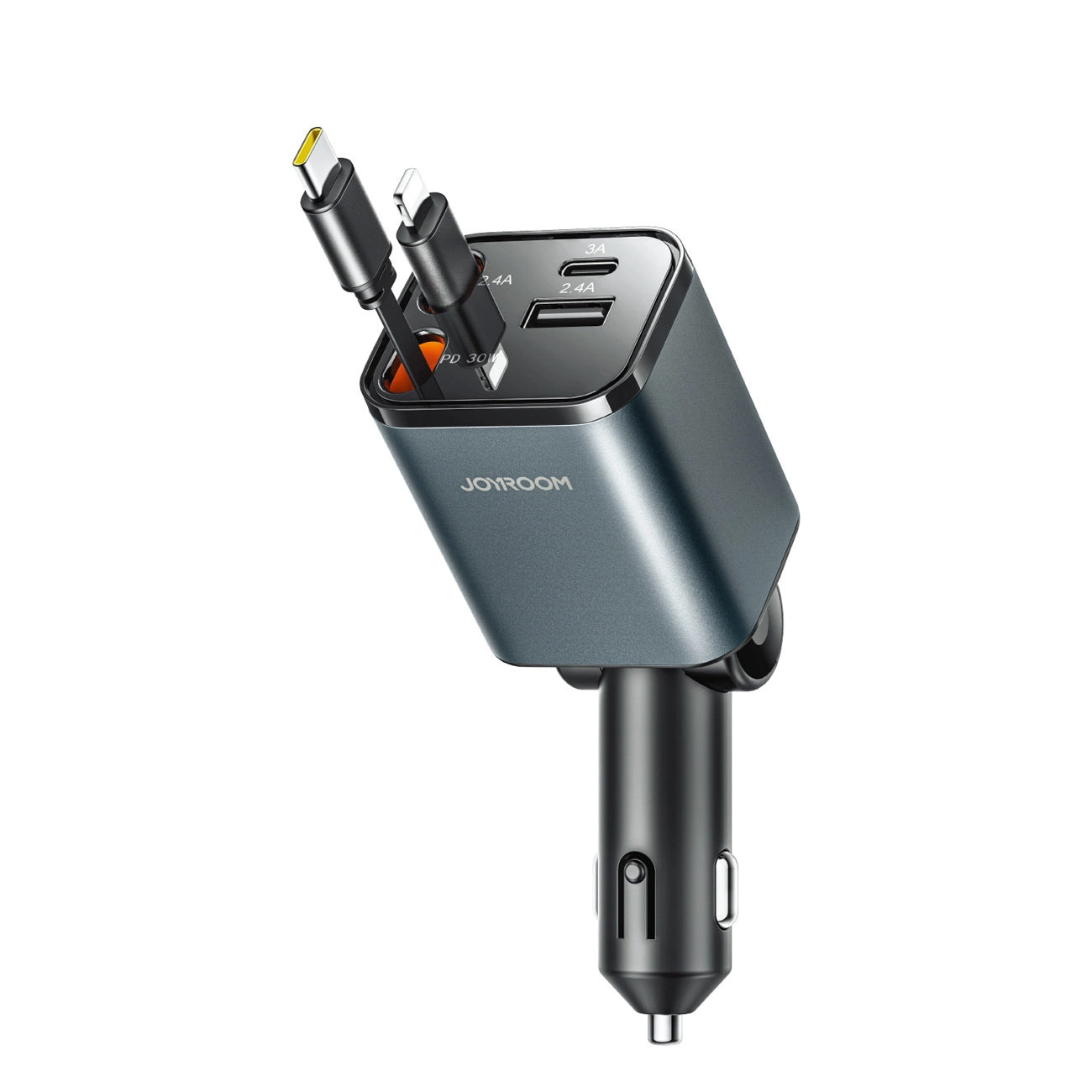 Φορτιστής Αυτοκινήτου με Καλώδιο USB-C / Lightning Joyroom JR-CCL05, 30W, 3A, 1 x USB-A - 1 x USB-C, Γκρι