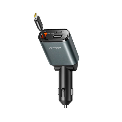 Φορτιστής Αυτοκινήτου με Καλώδιο USB-C Joyroom JR-CCL07, 30W, 3A, 1 x USB-A - 1 x USB-C, Γκρι