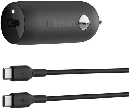 Φορτιστής Αυτοκινήτου με Καλώδιο USB-C Belkin BoostCharge, 30W, 3A, 1 x USB-C, Μαύρο CCA004bt1MBK-B6