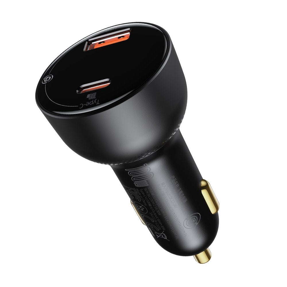 Φορτιστής Αυτοκινήτου με Καλώδιο USB-C Baseus Superme, 100W, 5A, 1 x USB-A - 1 x USB-C, Μαύρο TZCCZX-01