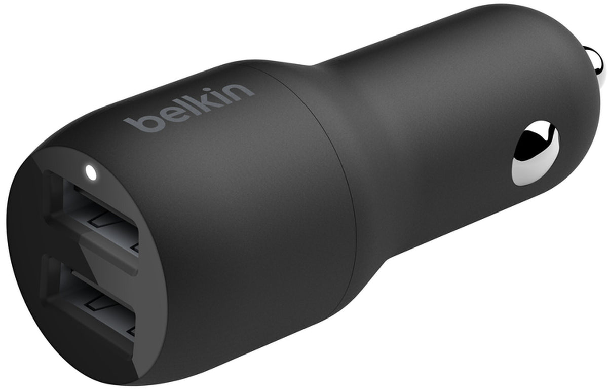 Φορτιστής Αυτοκινήτου με Καλώδιο USB-C Belkin BoostCharge Dual, 24W, 2.4A, 2 x USB-A, Μαύρο CCE001bt1MBK