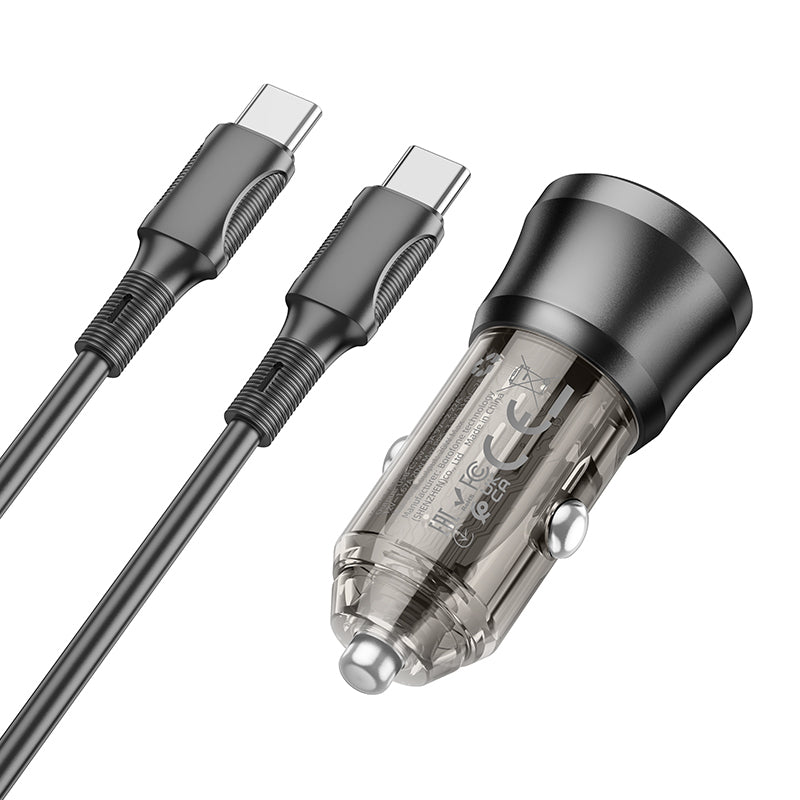 Φορτιστής αυτοκινήτου με καλώδιο USB-C Borofone BZ24 Clever, 20W, 3A, 1 x USB-C, Μαύρο 