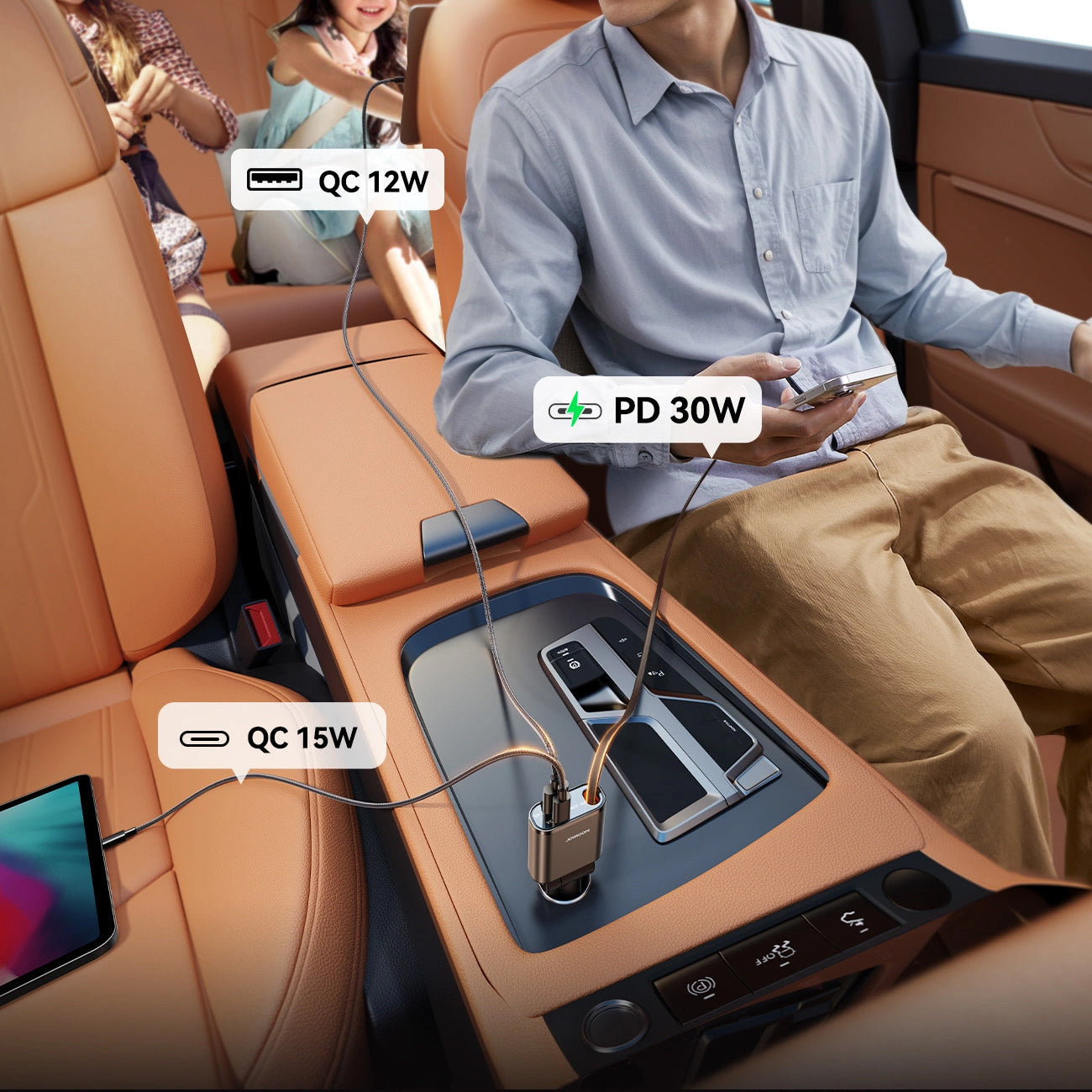 Φορτιστής Αυτοκινήτου με Καλώδιο USB-C Joyroom JR-CCL07, 30W, 3A, 1 x USB-A - 1 x USB-C, Γκρι