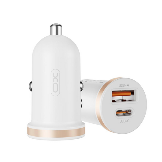 Φορτιστής Αυτοκινήτου με Καλώδιο Lightning XO Design CC56, 30W, 3A, 1 x USB-A - 1 x USB-C, Λευκό
