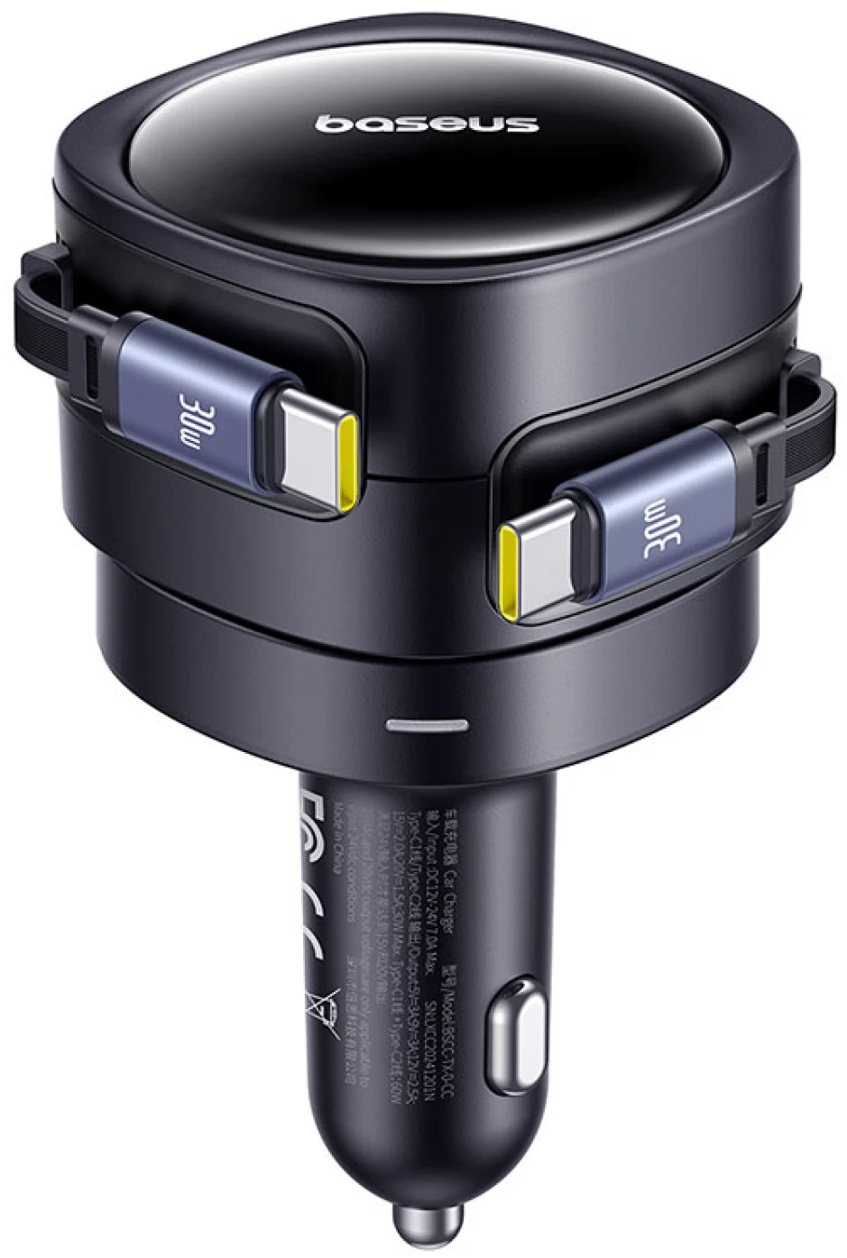 Φορτιστής Αυτοκινήτου με Καλώδιο USB-C Baseus Enjoyment Max, 60W, 3A, Μαύρο C00035507121-01