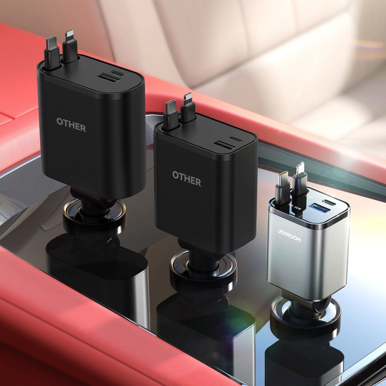 Φορτιστής Αυτοκινήτου με Καλώδιο USB-C / Lightning Joyroom JR-CCL05, 30W, 3A, 1 x USB-A - 1 x USB-C, Γκρι