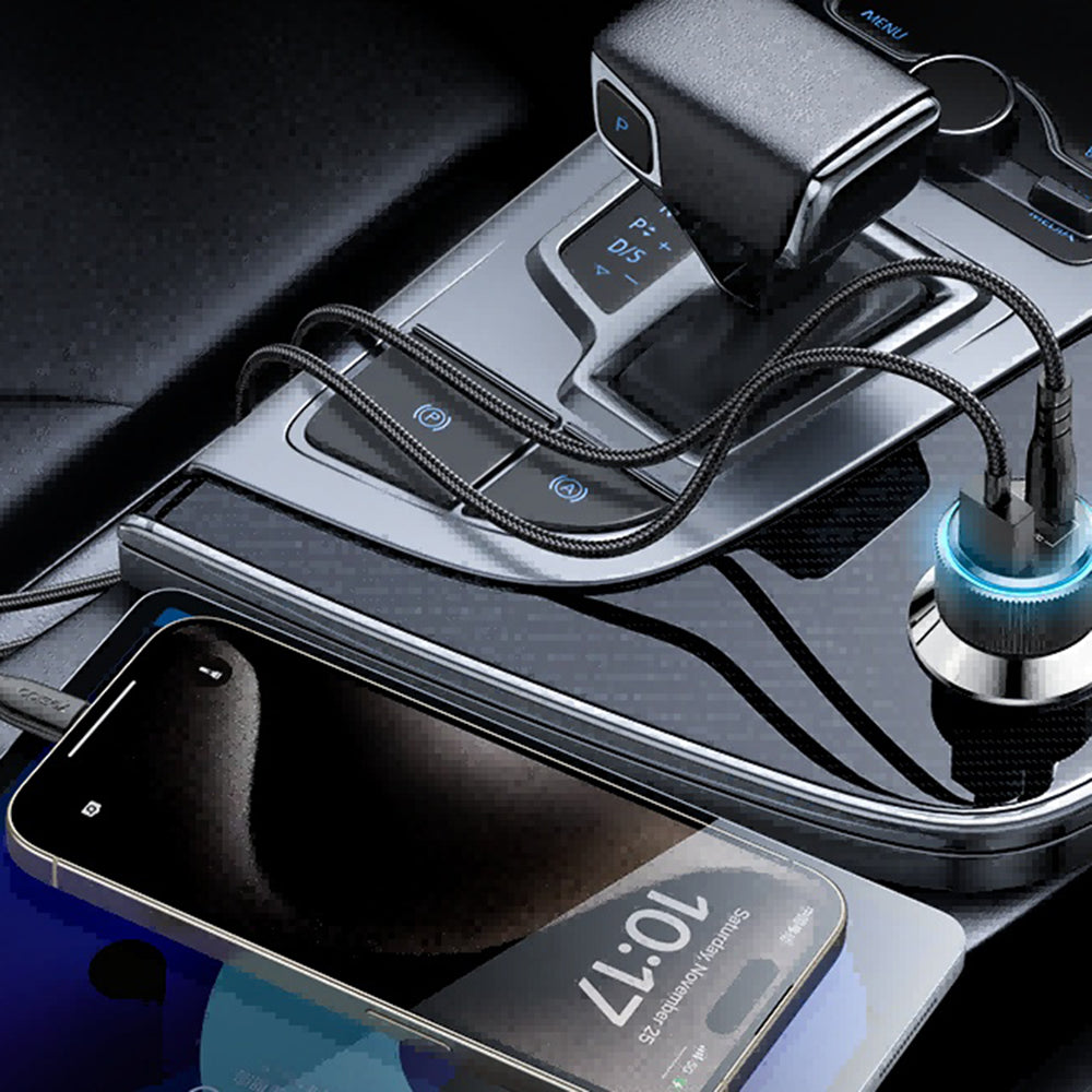 Φορτιστής Αυτοκινήτου με Καλώδιο Lightning Yesido Y60, 38W, 3A, 1 x USB-A - 2 x USB-C, Μαύρο