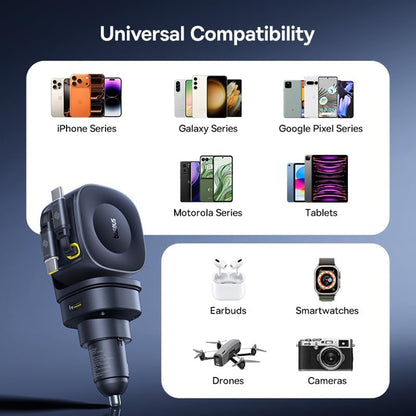 Φορτιστής Αυτοκινήτου με Καλώδιο USB-C Baseus PrimeTrip VR2 Max, 163W, 3A, 1 x USB-A - 1 x USB-C, Μαύρο P10162701313-00