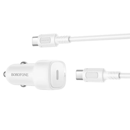 Φορτιστής Αυτοκινήτου με Καλώδιο USB-C Borofone BZ34A Cloud, 20W, 3A, 1 x USB-C, Λευκό