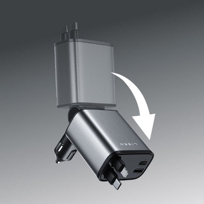 Φορτιστής Αυτοκινήτου με Καλώδιο USB-C / Lightning Lisen, 69W, 3A, 1 x USB-A - 1 x USB-C, Μαύρο YL0224040031