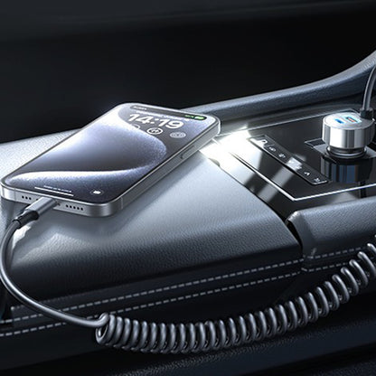 Lisen Car Charger with USB-C Cable, 90W, 3A, 1 x USB-A - 1 x USB-C, Black YL0223120020