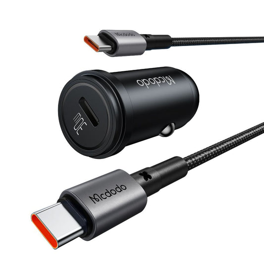 Φορτιστής Αυτοκινήτου με Καλώδιο USB-C McDodo CC-7493 Obsidian, 30W, 3A, 1 x USB-C, Μαύρο