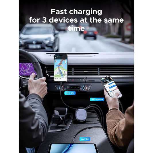 Φορτιστής Αυτοκινήτου με Καλώδιο USB-C UGREEN EC601, 75W, 3A, 1 x USB-A - 1 x USB-C, Γκρι