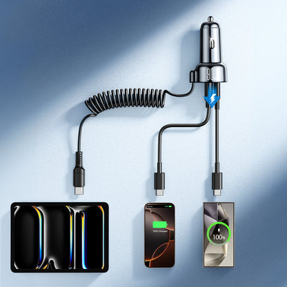 Φορτιστής Αυτοκινήτου με Καλώδιο USB-C Joyroom JR-CL07, 72W, 3A, 1 x USB-A - 1 x USB-C, Μαύρο