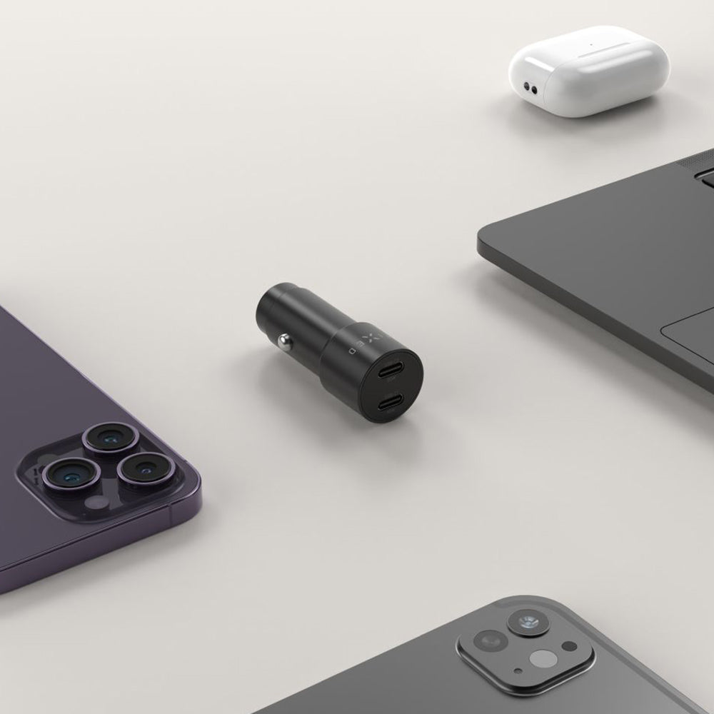 Φορτιστής Αυτοκινήτου Fixed, 65W, 3A, 2 x USB-C, Μαύρος
