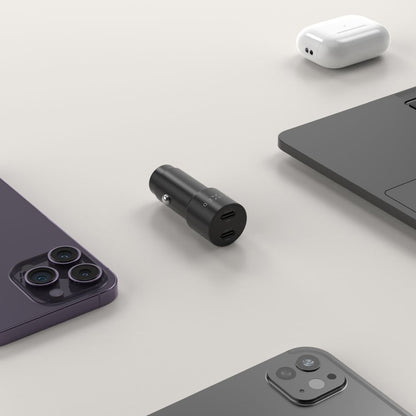 Φορτιστής Αυτοκινήτου Fixed, 65W, 3A, 2 x USB-C, Μαύρος