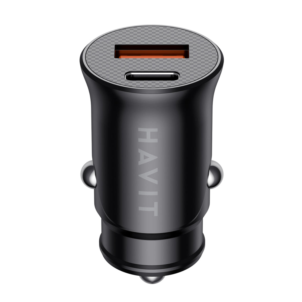Φορτιστής Αυτοκινήτου HAVIT CC2022, 20W, 3A, 1 x USB-A - 1 x USB-C, Μαύρο