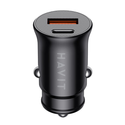 Φορτιστής Αυτοκινήτου HAVIT CC2022, 20W, 3A, 1 x USB-A - 1 x USB-C, Μαύρο