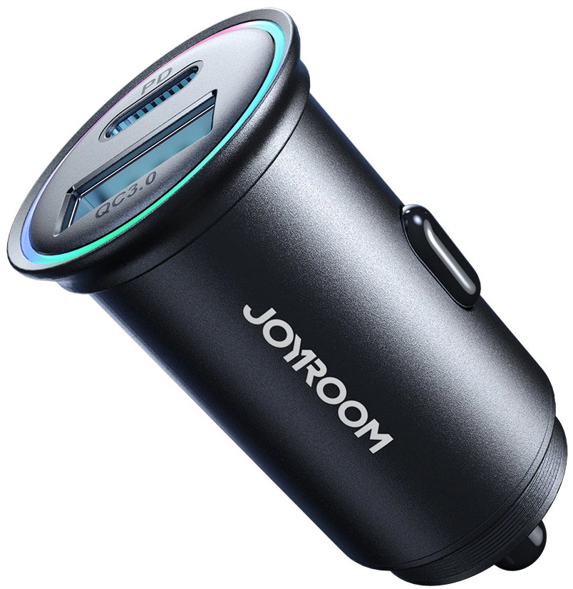Φορτιστής Αυτοκινήτου Joyroom JR-CCN04, 60W, 3A, 1 x USB-A - 1 x USB-C, Μαύρο