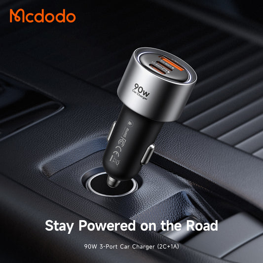 Φορτιστής Αυτοκινήτου McDodo CC-3110 Gana, 90W, 3A, 1 x USB-A - 2 x USB-C, Μαύρο
