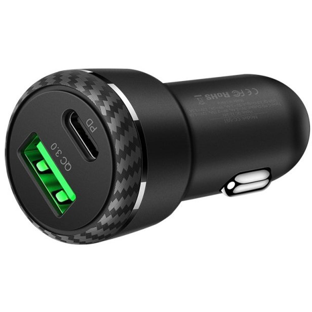 McDodo CC-5970 Car Charger, 38W, 3A, 1 x USB-A - 1 x USB-C, Black