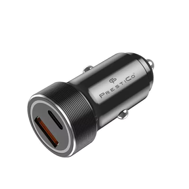 Φορτιστής Αυτοκινήτου Prestico K2A, 20W, 3A, 1 x USB-A - 1 x USB-C, Μαύρο