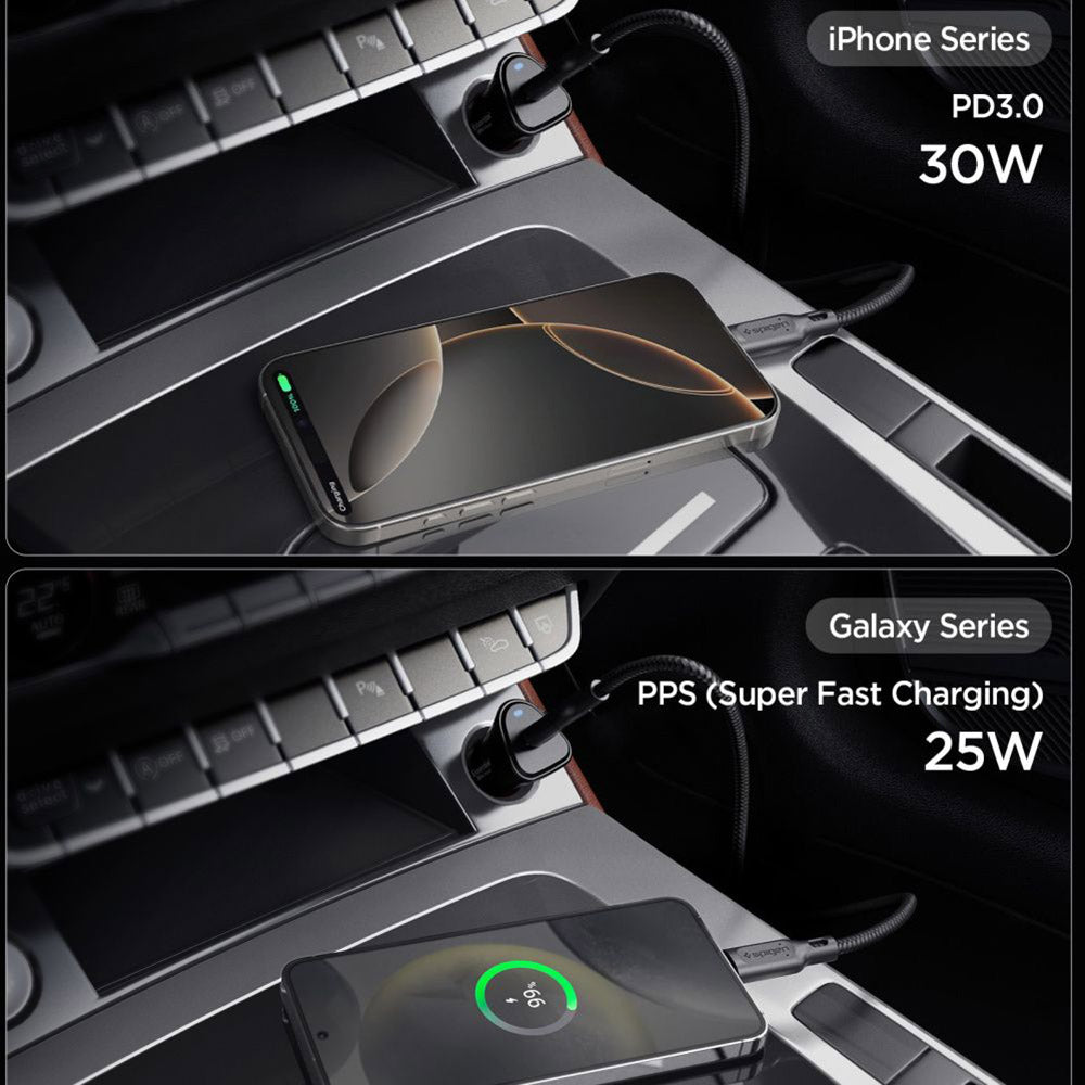 Φορτιστής Αυτοκινήτου Spigen EV301 Essential, 30W, 3A, 1 x USB-C, Μαύρο