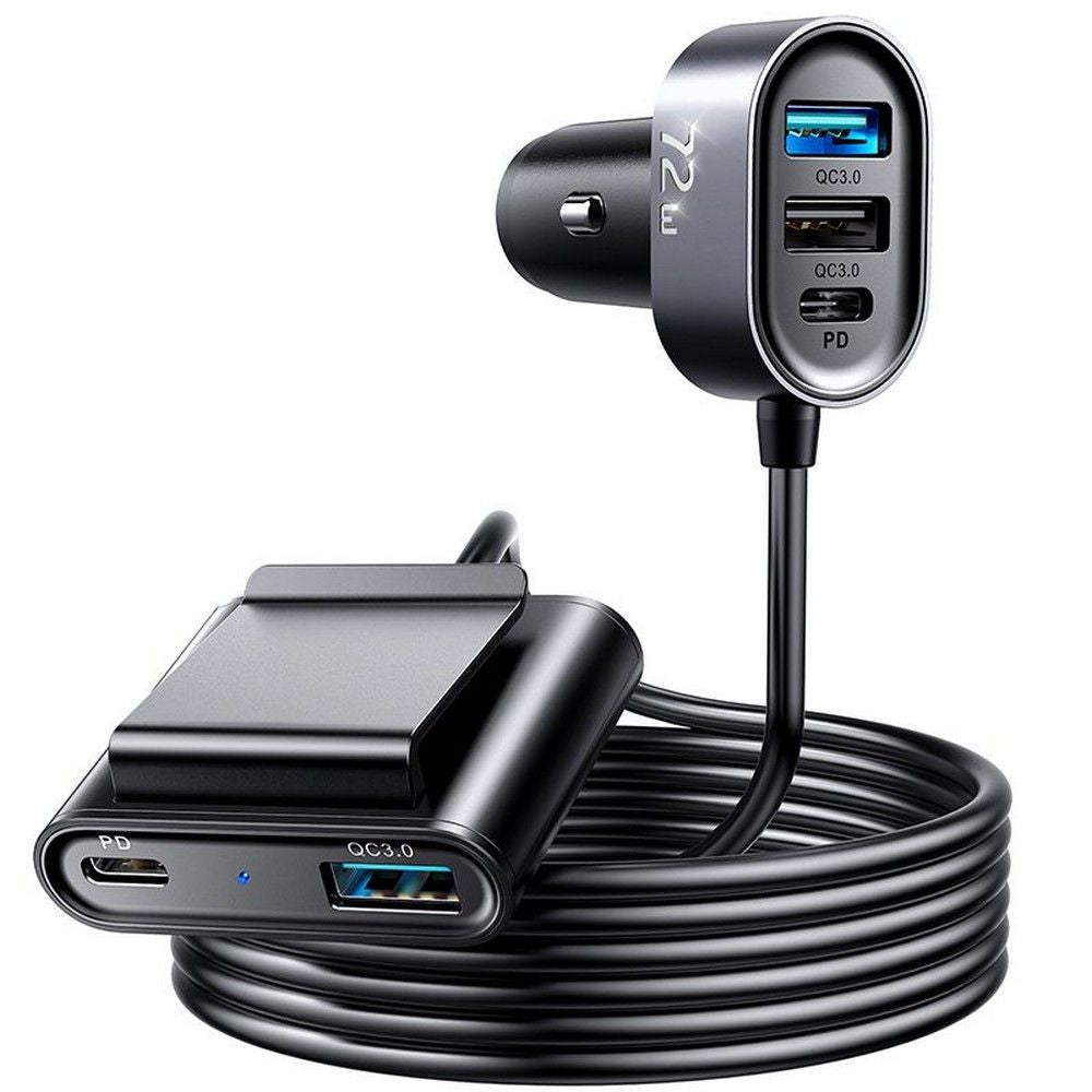 Φορτιστής Αυτοκινήτου Joyroom JR-CL05, 72W, 3A, 2 x USB-C - 3 x USB-A, Μαύρο