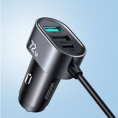 Φορτιστής Αυτοκινήτου Joyroom JR-CL05, 72W, 3A, 2 x USB-C - 3 x USB-A, Μαύρο