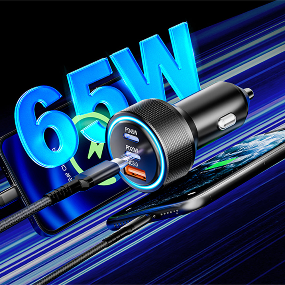 Φορτιστής Αυτοκινήτου Techsuit C6 DriveBoost, 60W, 3A, 1 x USB-A - 2 x USB-C, Ασημί