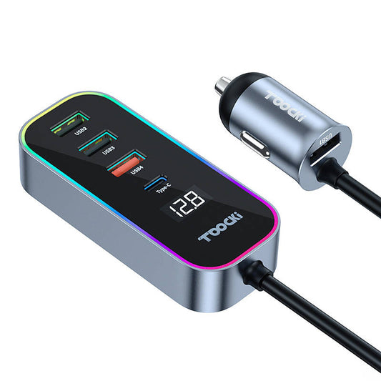 Toocki Φορτιστής αυτοκινήτου 4A+1C, 105W, 3A, 1 x USB-C - 4 x USB-A, Μαύρο TCC4A 1C-XC0G TCC4A 1C-XC0G 