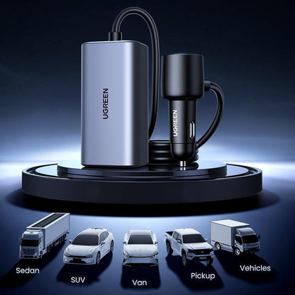 Φορτιστής Αυτοκινήτου UGREEN EC706, 150W, 5A, 1 x USB-A - 3 x USB-C, Μαύρο