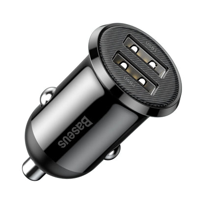 Φορτιστής αυτοκινήτου Baseus Grain Pro, 24W, 2.4A, 2 x USB-A, μαύρο CCALLP-01