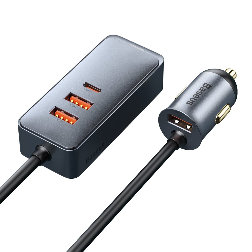 Φορτιστής αυτοκινήτου Baseus Share Together, 120W, 3A, 3 x USB-A - 1 x USB-C, γκρι CCBT-B0G